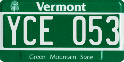 VT license plate YCE053