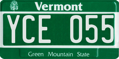VT license plate YCE055
