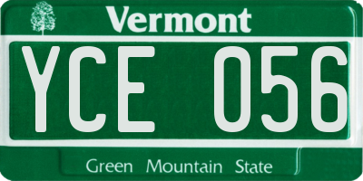 VT license plate YCE056