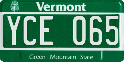 VT license plate YCE065