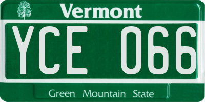 VT license plate YCE066