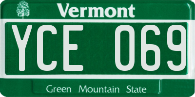 VT license plate YCE069