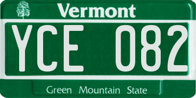 VT license plate YCE082