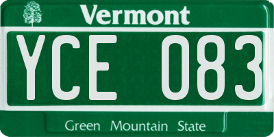 VT license plate YCE083