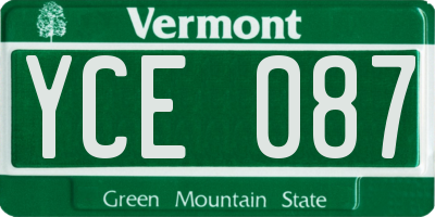 VT license plate YCE087