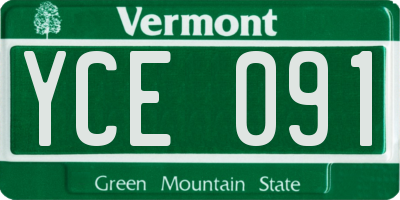 VT license plate YCE091
