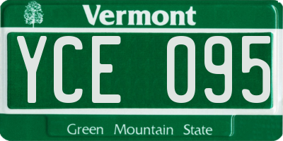 VT license plate YCE095