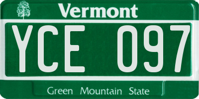 VT license plate YCE097