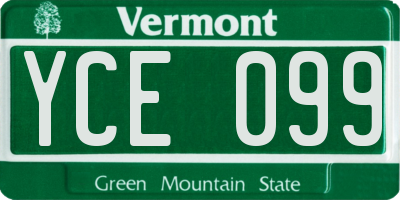VT license plate YCE099
