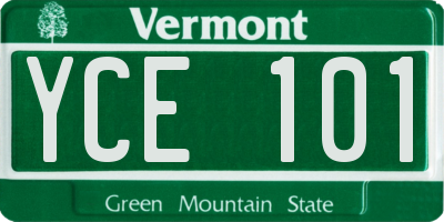 VT license plate YCE101