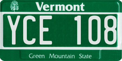 VT license plate YCE108