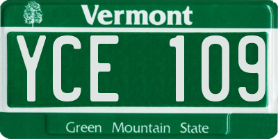 VT license plate YCE109