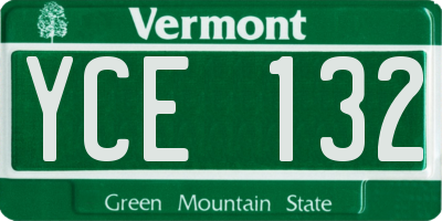 VT license plate YCE132