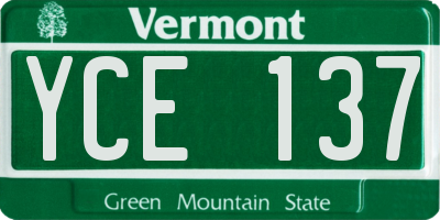 VT license plate YCE137