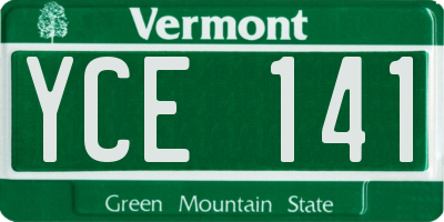 VT license plate YCE141