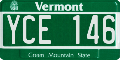 VT license plate YCE146