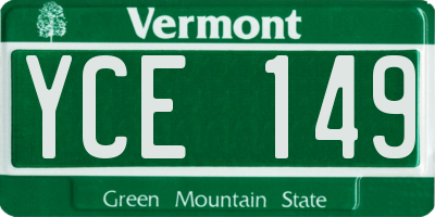 VT license plate YCE149