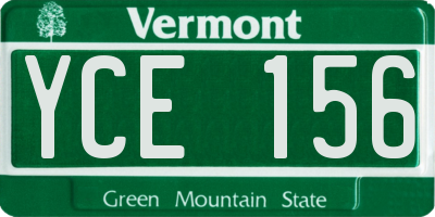 VT license plate YCE156