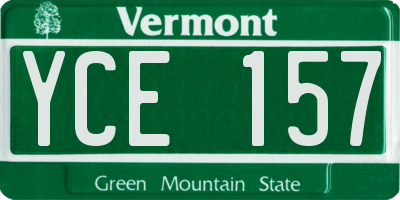 VT license plate YCE157