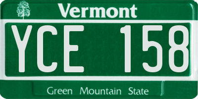 VT license plate YCE158