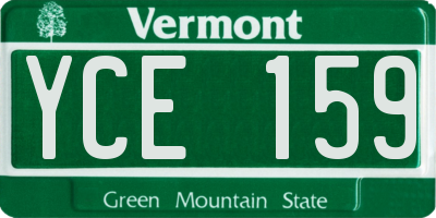 VT license plate YCE159