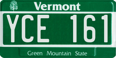 VT license plate YCE161