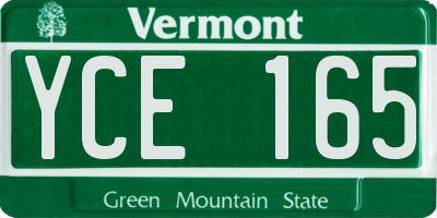 VT license plate YCE165