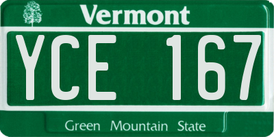 VT license plate YCE167