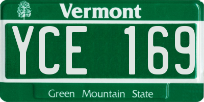 VT license plate YCE169