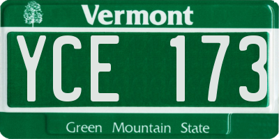 VT license plate YCE173