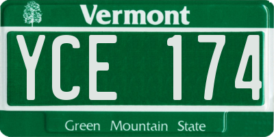 VT license plate YCE174