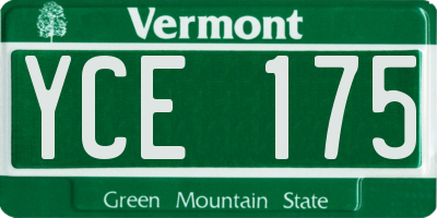 VT license plate YCE175