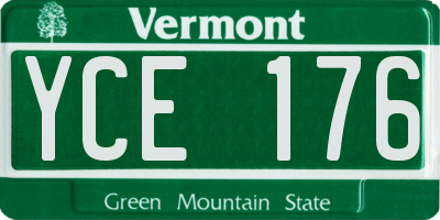 VT license plate YCE176
