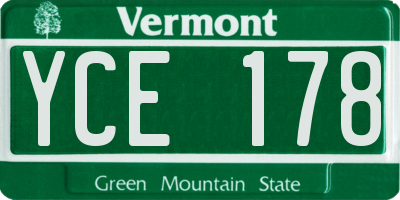 VT license plate YCE178