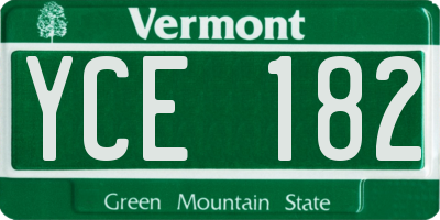 VT license plate YCE182