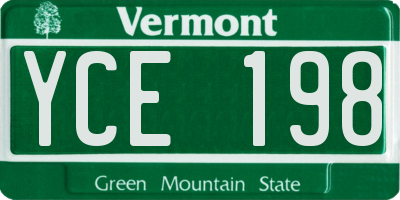 VT license plate YCE198