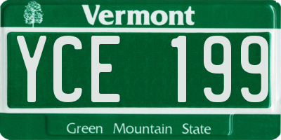 VT license plate YCE199