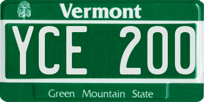 VT license plate YCE200