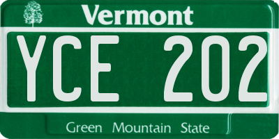 VT license plate YCE202