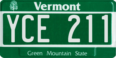 VT license plate YCE211