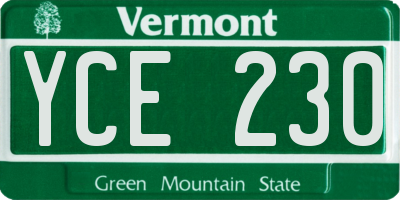 VT license plate YCE230