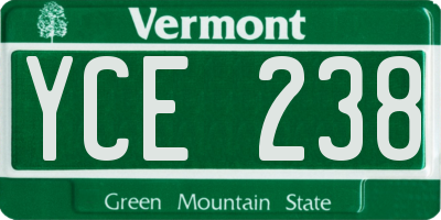 VT license plate YCE238