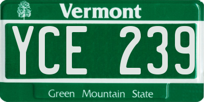 VT license plate YCE239