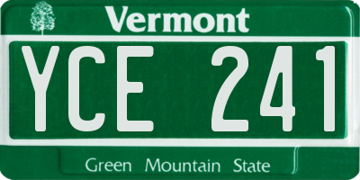 VT license plate YCE241