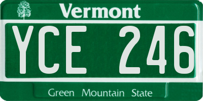 VT license plate YCE246