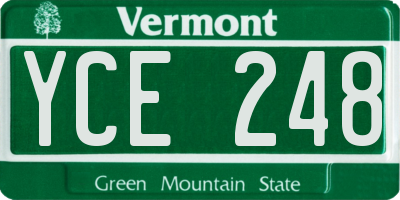VT license plate YCE248