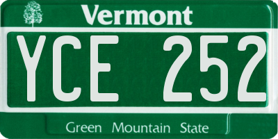 VT license plate YCE252
