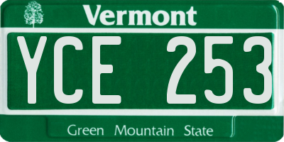 VT license plate YCE253
