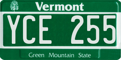 VT license plate YCE255