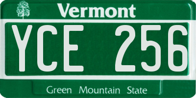 VT license plate YCE256